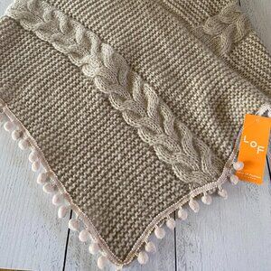 Ladies Pom-Pom "fringe" scarf/wrap